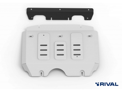 Защита радиатора + комплект крепежа, Rival, Алюминий для Jac T6 V-2.0 2018-н.в. /Jac T8 V-2.0 2023-н.в. /Sollers ST6 V-2.0 2023-н.в.