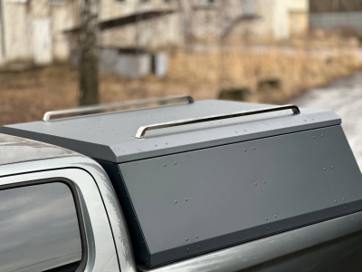 Кунг (алюминий Premium Grey) 2мм с рейлингами на крышу кунга (комплект Premium) для JAC T8 Pro 4WD 2.4T МКПП 2023-н.в.