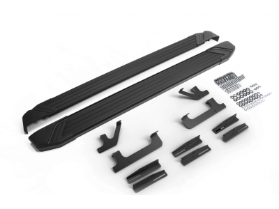 Порог-площадка "Black" F180ALB + комплект крепежа для Jaecoo J7 2023-н.в.