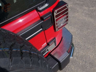 Накладки на задние фонари шлифованные для Jeep Wrangler 5D № JEEPWRAN5D(3.6)14-16