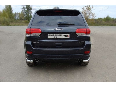 Защита заднего бампера уголки 60 мм ТСС для Jeep Grand Cherokee 2013-2021