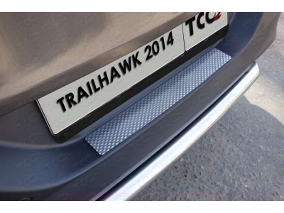 Накладка на задний бампер декоративная ТСС для Jeep Cherokee Trailhawk 2014-2021