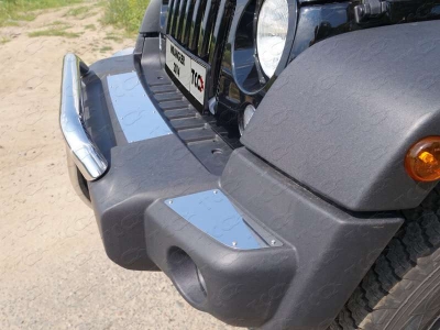 Защита переднего бампера кенгурин 60 мм ТСС для Jeep Wrangler 3D 2010-2018