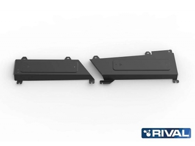Защита трубок кондиционера + комплект крепежа, Rival, Сталь для Jetour X90 Plus, V-1.6, V-2.0, Робот, передний, 2023-н.в.