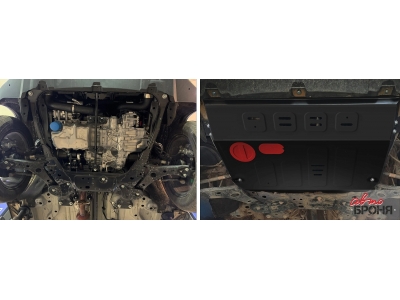 Защита картера (сталь) + комплект крепежа для Jetour T2 2024-н.в. (V - 2.0, робот, полный)