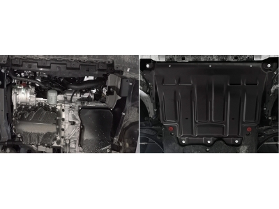 Защита картера + КПП (сталь) + комплект крепежа Jetta VS7 2023-н.в. (V - 1.4, АКПП/МКПП, передний)