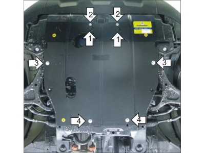 Усиленная защита картера двигателя, КПП (2 мм, сталь) для Kia Sorento 2009-2012