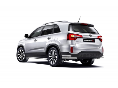 Защита порогов с алюм. площадкой d=51 мм (НПС) для Kia Sorento 2014-2020