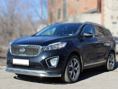 Защита переднего бампера радиусная d-60 Технотек для Kia Sorento Prime 2018 – н.в.
