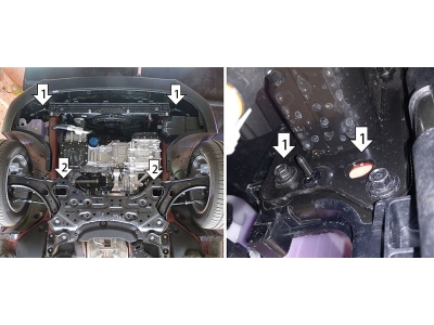 Усиленная защита картера двигателя, КПП (2 мм, сталь) для Kia Soul 2019-, Kia Seltos 2020-2022