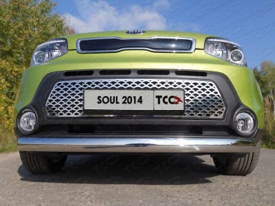 Накладка решётки радиатора треугольник ТСС для Kia Soul 2014-2016