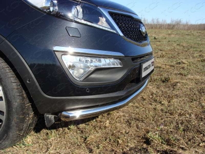 Защита переднего бампера 60 мм ТСС для Kia Sportage 2014-2015