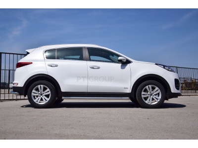 Защита порогов вогнутые d=63 мм (НПС) для Kia Sportage 2016-2022