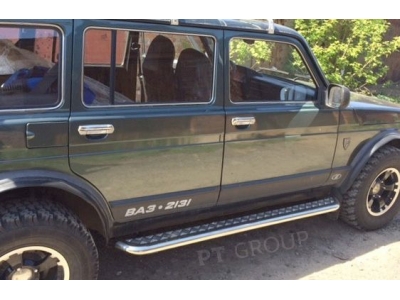 Защита порогов с алюм. площадкой d=51 мм (НПС) для Lada 4x4 2131 1995-2021