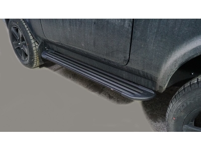 Пороги алюминиевые "Slim Line Black" 1270 мм для Lada (ВАЗ) Niva Legend 1.7 2021 – н.в. LADNIVL23-01B
