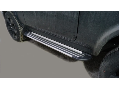 Пороги алюминиевые "Slim Line Silver" 1270 мм для Lada (ВАЗ) Niva Legend 1.7 2021 – н.в. LADNIVL23-01S