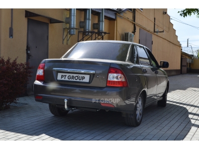 Фаркоп для Lada Priora седан/хетчбек 2007-2018 без снятия и подрезки бампера. Тип шара: A. Нагрузки: 900/75 кг, масса фаркопа 11,3 кг (без электрики в комплекте)