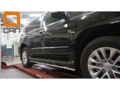 Защита штатных порогов 42 мм Турция для Lexus GX460 2014-2019
