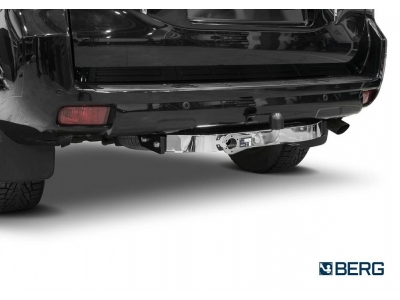Фаркоп с нержавеющей накладкой для Toyota Land Cruiser Prado 120 2002-2009, Prado 150 (кроме Black Onyx) 2009-2023, Lexus GX470 2003-2009, Lexus GX460 2009-2023 фланцевое крепление шара