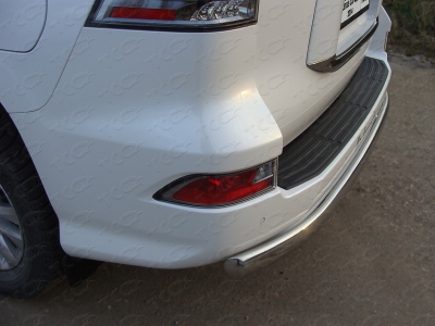 Защита заднего бампера овальная овальная 75-42 мм ТСС для Lexus GX460 2014-2019