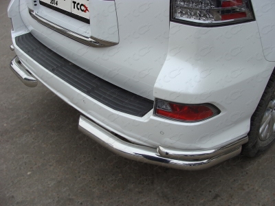 Защита задняя двойные уголки 76-42 мм ТСС для Lexus GX460 2014-2019
