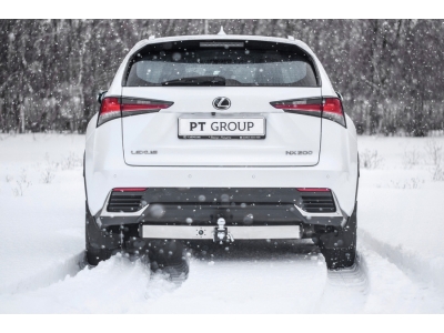 Фаркоп с нержавеющей накладкой для Lexus NX 2014-2021 съемное крепление шара под американский квадрат