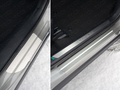 Накладки на пороги шлифованный лист 1 мм для Lexus NX-200t № LEXNX20015T-25