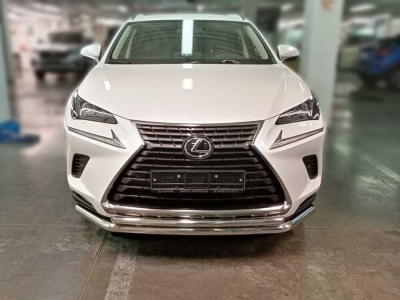 Защита переднего бампера радиусная двойная d-60+43 для Lexus NX-300 2017 – 2021