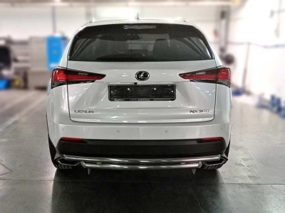 Защита заднего бампера радиусная двойная d-60+43 для Lexus NX-300 2017 – 2021