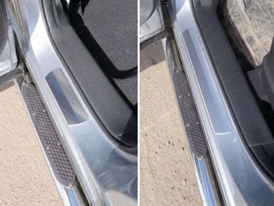 Накладки на пороги шлифованный лист 1 мм ТСС для Mazda CX-5 2011-2015