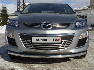 Защита переднего бампера 60 мм ТСС для Mazda CX-7 2010-2013