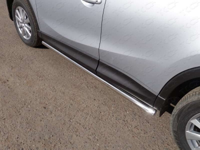 Пороги труба 60 мм ТСС для Mazda CX-5 2015-2021