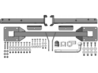 Фаркоп с оцинк. шаром для Mercedes GLS-Class x166 2016-2019, Mercedes GLE-Class w166 2015-2019, Mercedes M-Class w164 2005-2012, w166 2012-2015, Mercedes GL-Class x164 2005-2012, x166 2012-2016 крепление шара на двух болтах