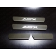 Накладки на пороги зеркальный лист надпись ASX ТСС для Mitsubishi ASX 2013-2016