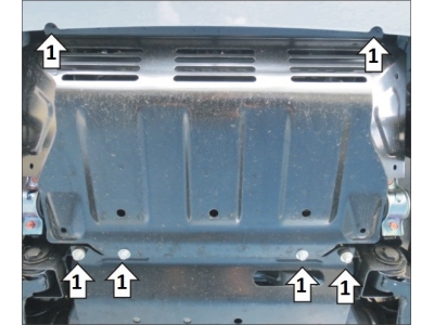 Усиленная защита радиатора (3 мм, сталь) для Mitsubishi L200 2019-2023 (только с МКПП)