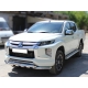 Защита переднего бампера двойная d-76 с доп.накладками Технотек для Mitsubishi L200 2019 – н.в.