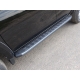 Пороги алюминиевые ТСС с накладкой серебристые для Mitsubishi L200 2015-2019