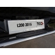 Защита заднего бампера овальная 120х60 мм с накладкой ТСС для Mitsubishi L200 2015-2019