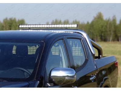 Защита кузова пикапа и заднего стекла с фарой 76 мм ТСС для Mitsubishi L200 2015-2019