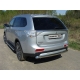 Защита заднего бампера овальная овальная 75х42 мм ТСС для Mitsubishi Outlander 2014-2015