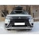 Защита переднего бампера двойная с подгибами d-60+43 Технотек для Mitsubishi Outlander 2018-2021