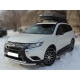 Защита переднего бампера двойная с подгибами d-60+43 Технотек для Mitsubishi Outlander 2018-2021