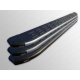 Пороги алюминиевые ТСС с накладкой серебристые для Mitsubishi Pajero 4 2014-2021