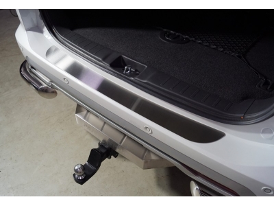 Накладка на задний бампер (лист шлифованный) для Mitsubishi Pajero Sport III Рестайлинг 2019 – н.в. MITPASPOR21-02
