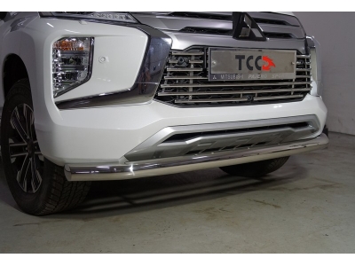 Защита передняя нижняя 76,1 мм ТСС для Mitsubishi Pajero Sport III Рестайлинг 2019 – н.в. 