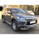 Защита переднего бампера d-76+60 с доп.накладками для Mitsubishi Pajero Sport 2016-2020