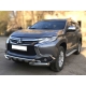 Защита переднего бампера d-76+60 с доп.накладками для Mitsubishi Pajero Sport 2016-2020