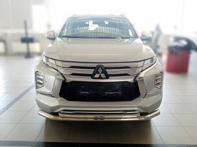 Защита переднего бампера двойная d-76+60 для Mitsubishi Pajero Sport 2021 – н.в.