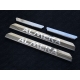 Накладки на пороги зеркальный лист надпись Almera ТСС для Nissan Almera 2013-2018