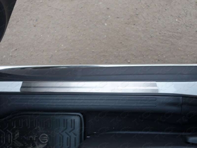 Накладки на пороги шлифованный лист (комплект 2 шт) ТСС для Nissan Juke 2014-2018